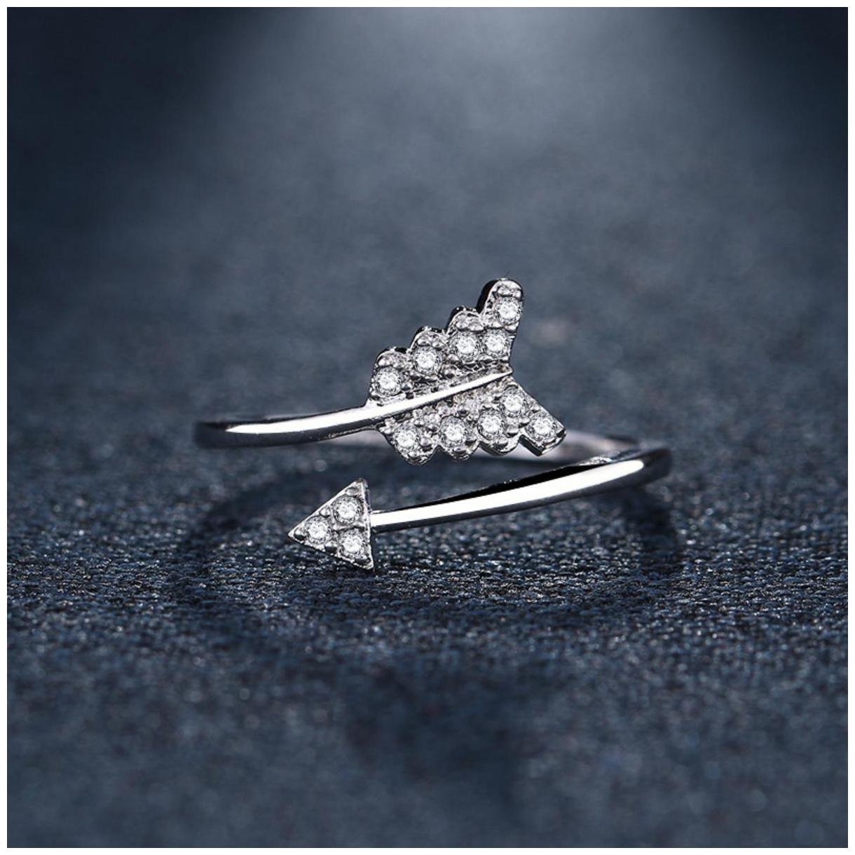 

Trending Arrow Sterling Silver Zircon Ring For Women Girls