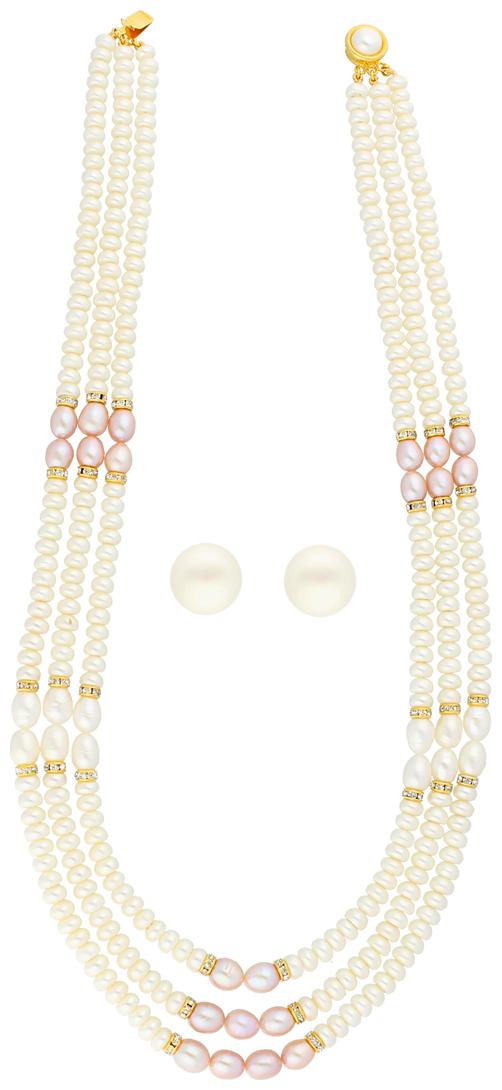 

TRIPLE LINE PEARL NECKLACE BY SRI JAGDAMBA PEARLS