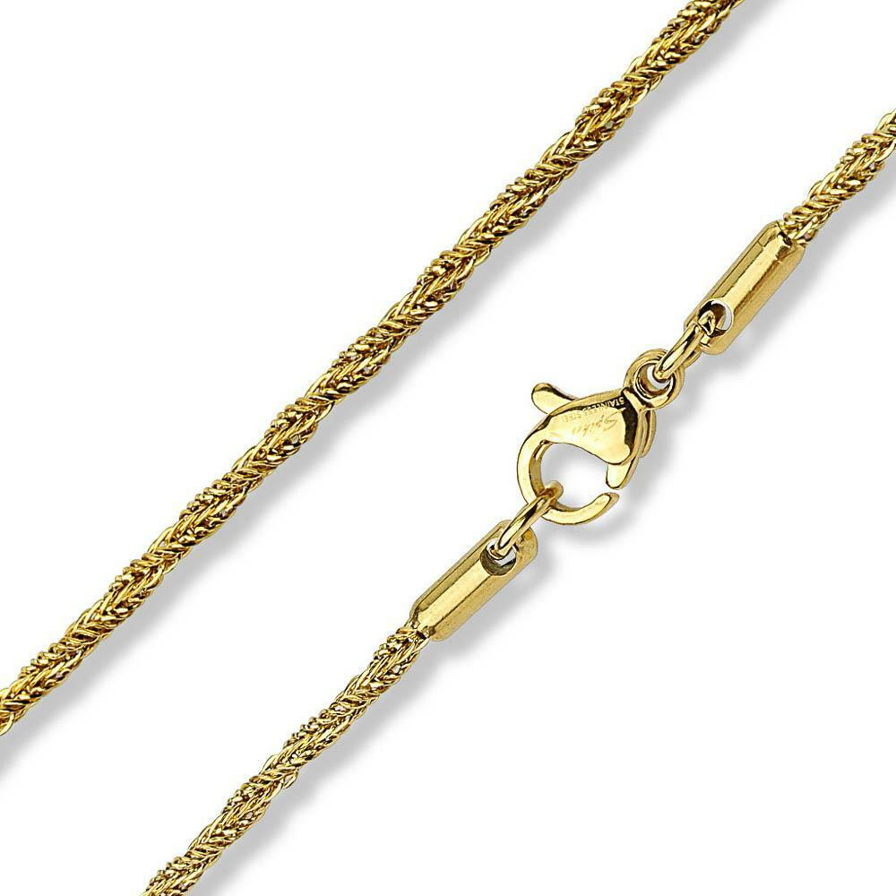 

Unisex 17-21 inch long Stainless Steel Dia Cut Twisted Round Chain Necklaces