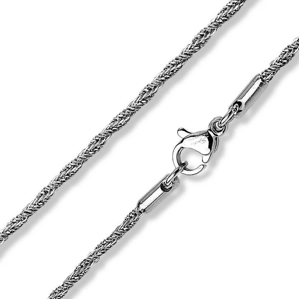 

Unisex 17-21 inch long Stainless Steel Dia Cut Twisted Round Chain Necklaces