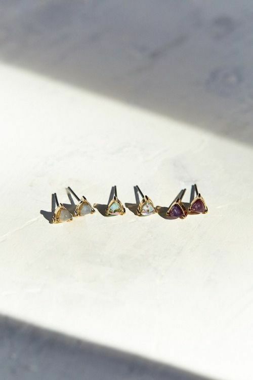 

Urban Outfitters Jewel Stone Stud Earrings 45 SET OF Black
