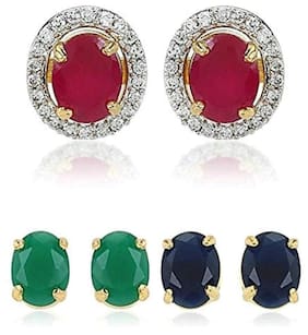 Earrings Online Upto 80 Off On Designer Jhumka Gold Urbanela Interchangeable Fine Quality American Diamond Stud Earrings Combo Of 3 Pairs Adec307 Round