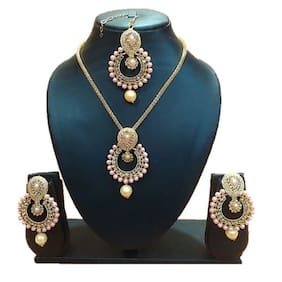 Necklace Set With Designer Sets For Women Online Urbanela Party Wear Crystal Choker Traditional Jewellery Necklace Set With Maang Tikka Earrings For Women