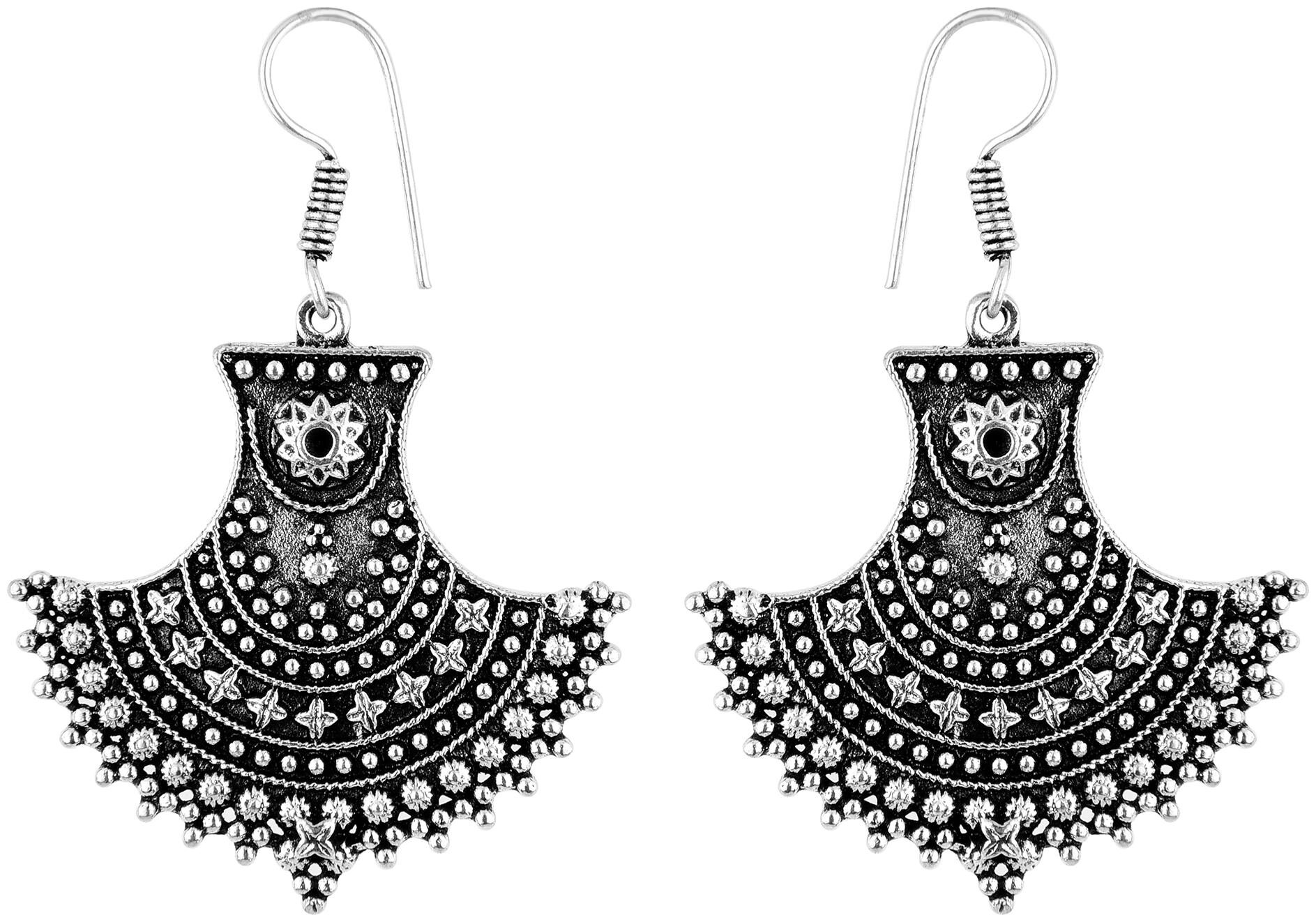

Vannyaa Creationss Oxidised Silver Collections Peacock Dangles Earring For Women