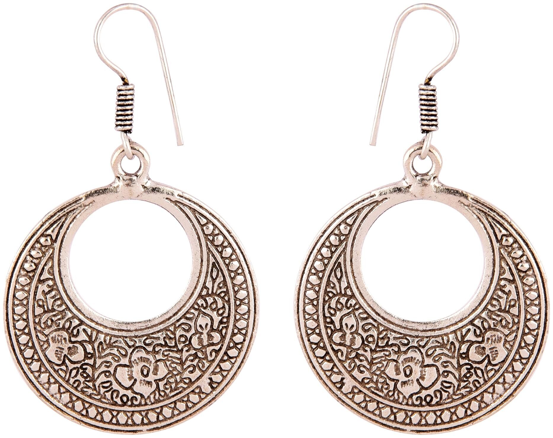

Vannyaa Creationss Oxidised Silver Collections Peacock Dangles Earring For Women