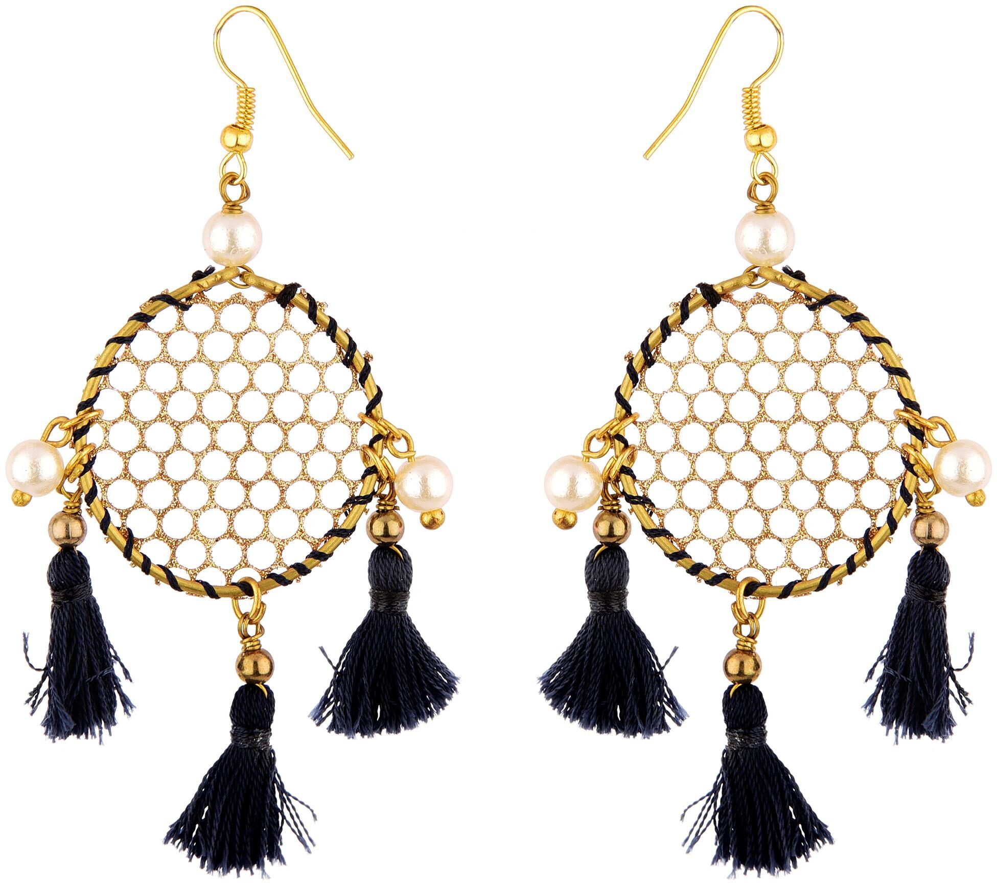 

Vannyaa Creationss Navy Blue Drop Earring For Women