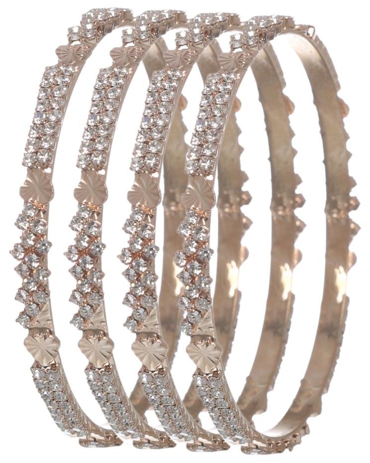 

Veejay Fashion Golden And Silver Bangles (set Of 4)