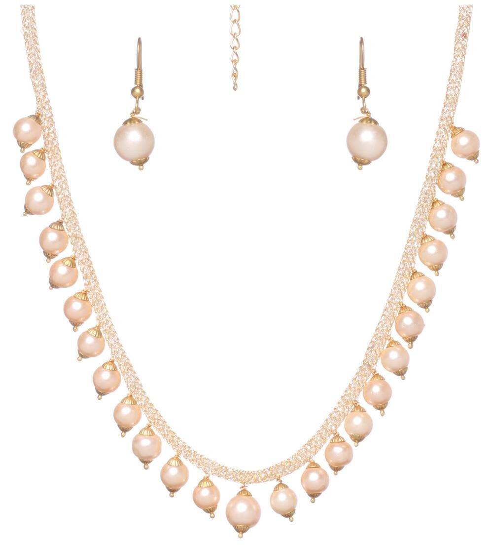 

Veejay Fashion Gold Pearl Necklace Set