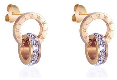 

Venus Earrings w Roman Numerals - Stainless Steel