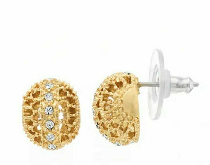 

Vera Wang - SImply Vera Stud Earrings - Gold Filagree Button