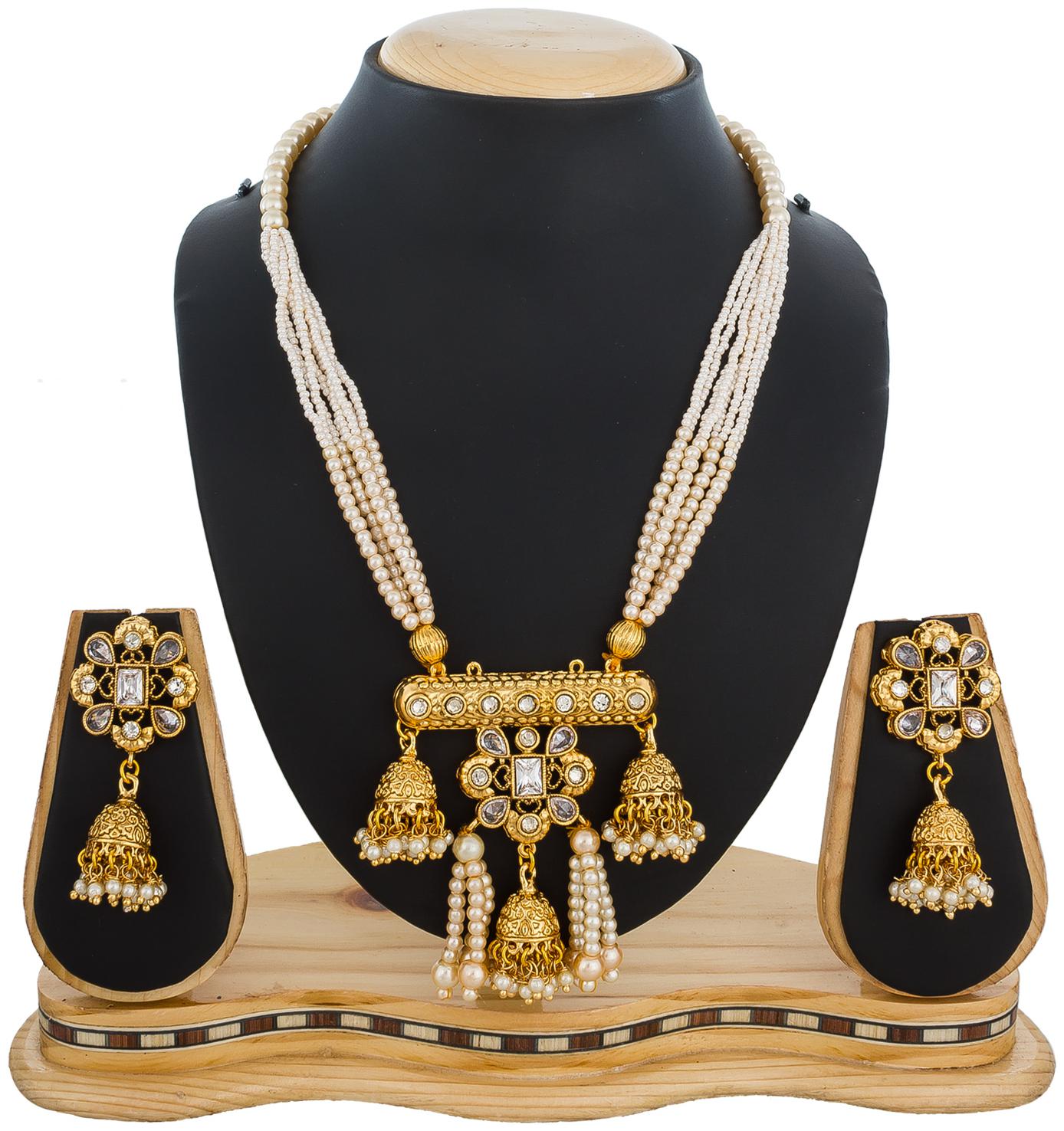 

Vermont American Diamond Pearl Necklace For Women Girls