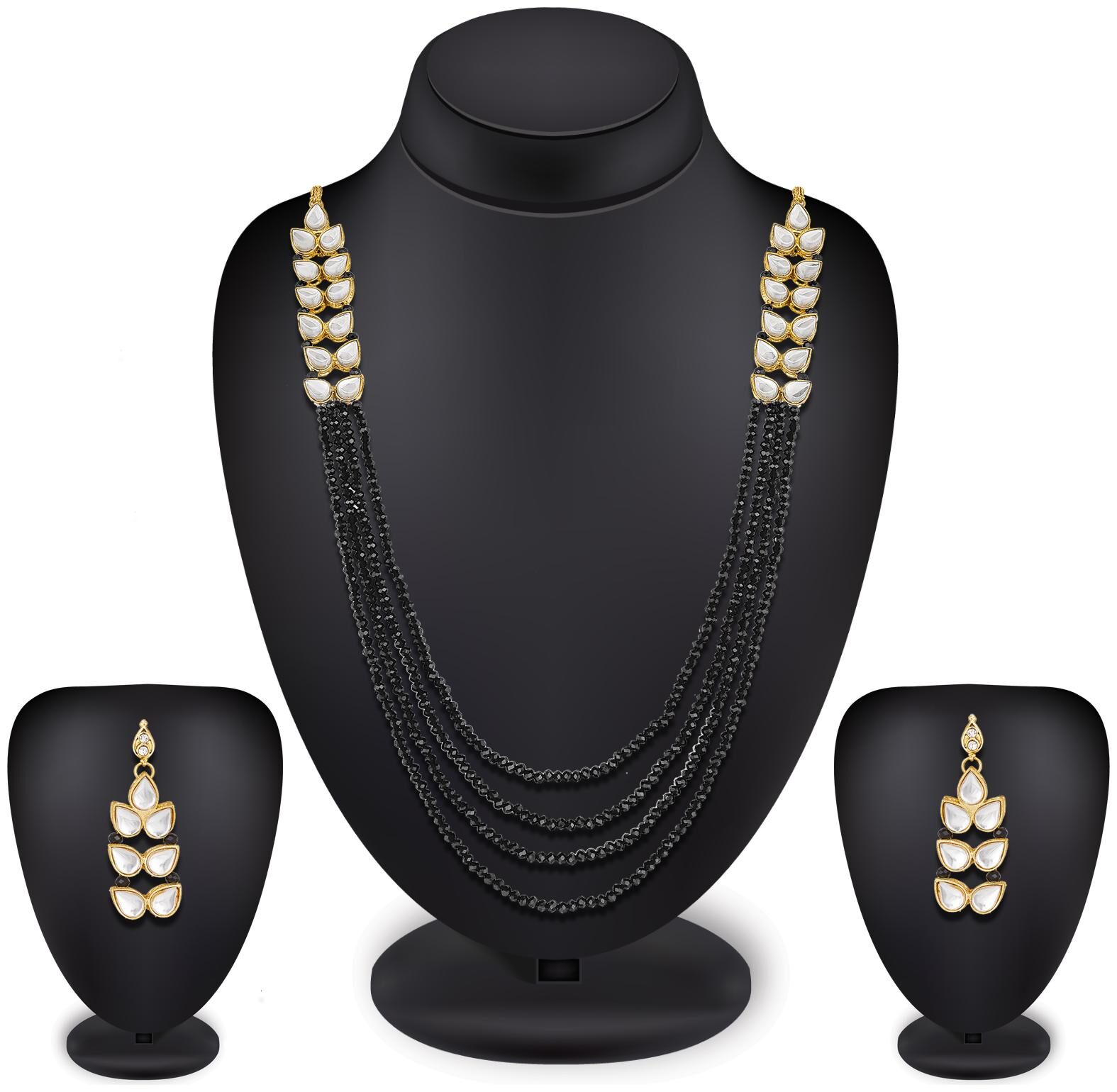 

Vermont Black Necklace Jewellery Set for Women Girls