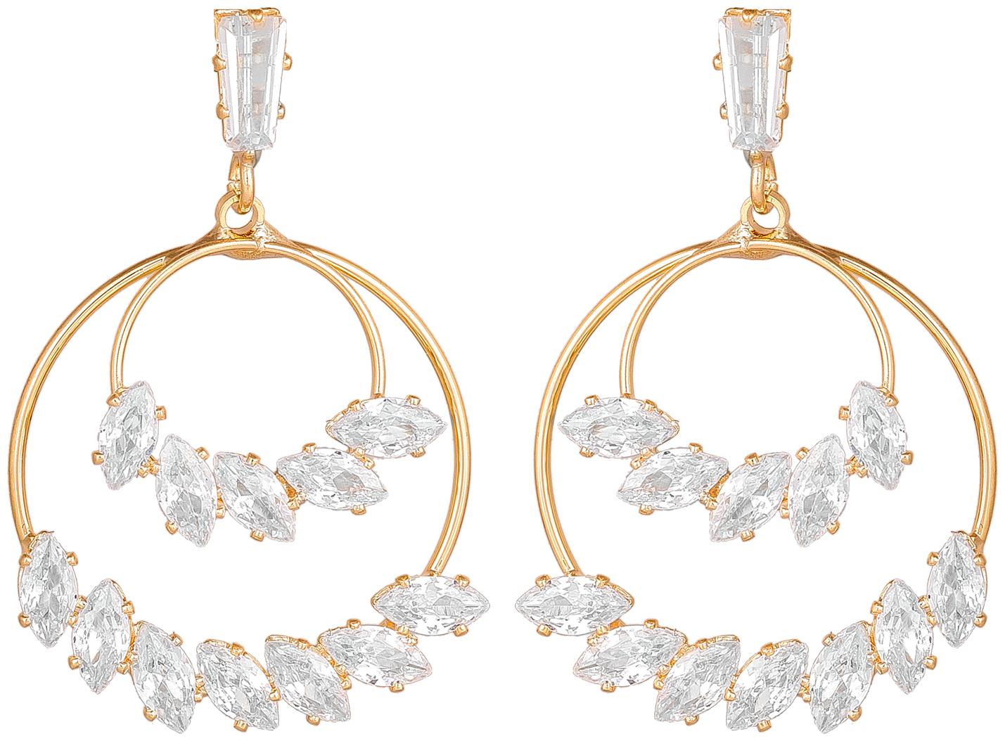 

Vermont Designer Traditional Gold Plated American Diamond Drop Earring for Stylish Girls and Women