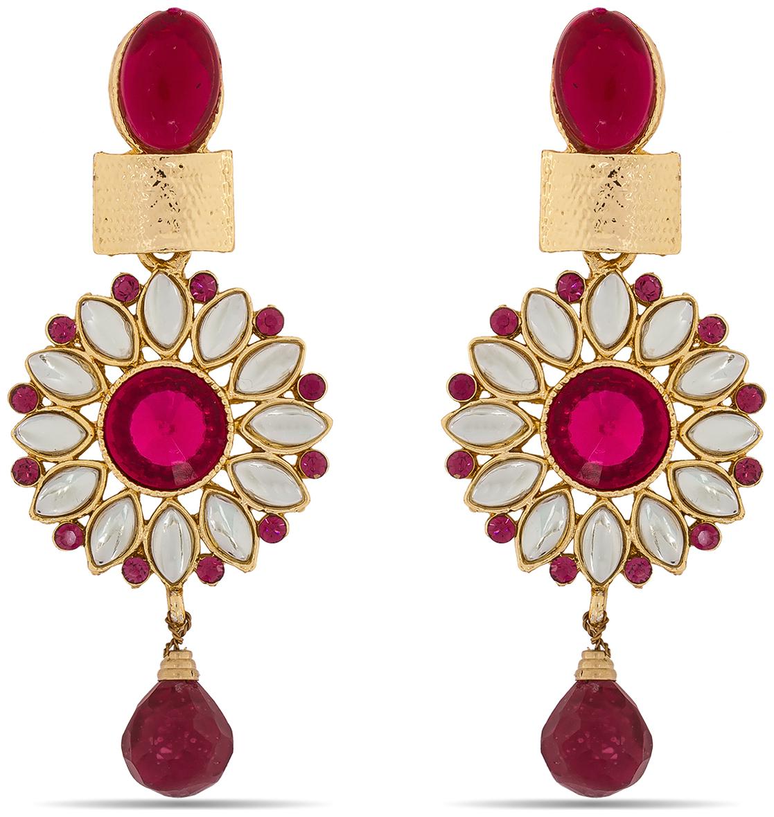 

Vermont Designer Red Gold Plated Earrings for Women