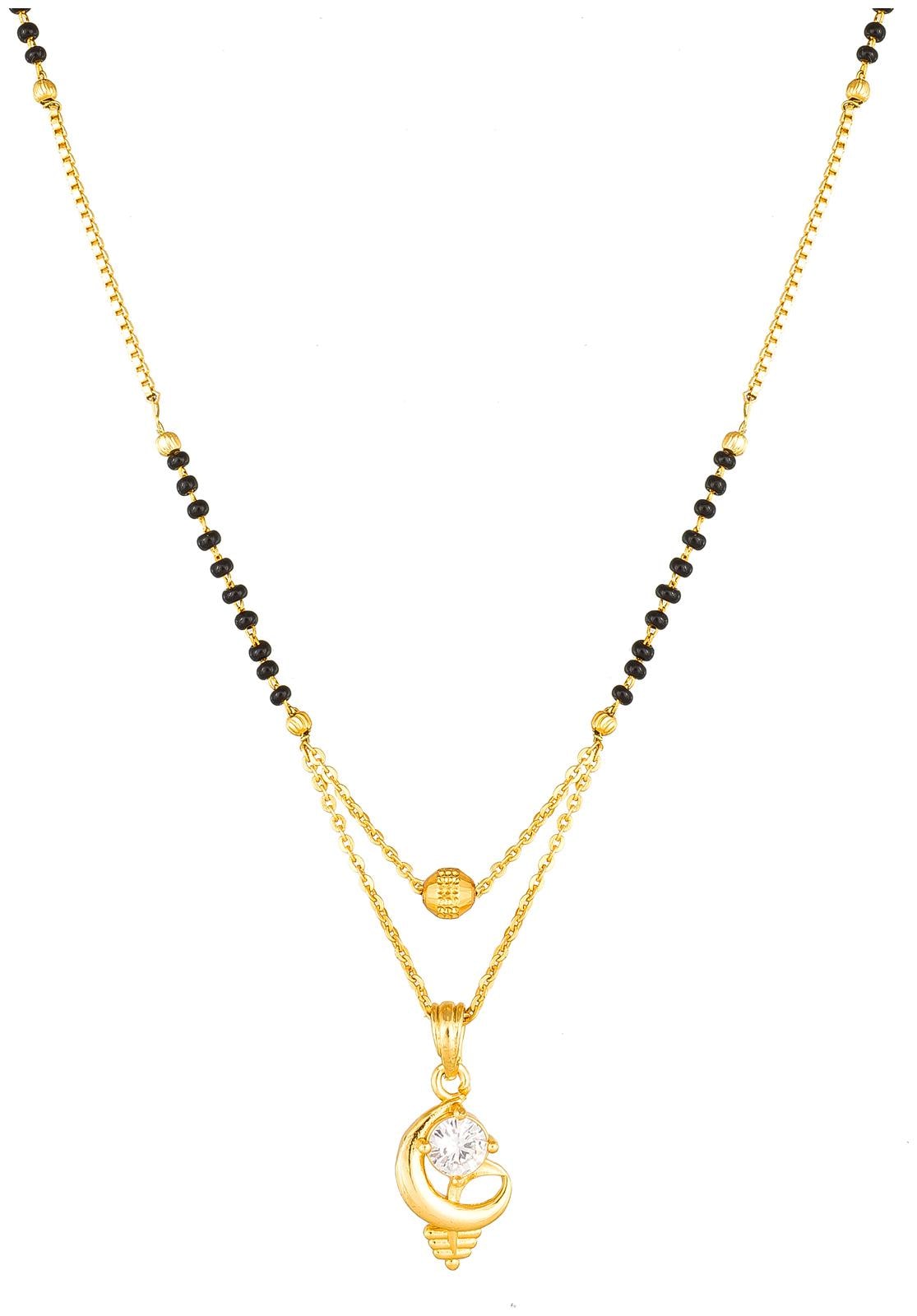 

Vermont Ethnic American Diamond Gold Plated Trendy Women s Pride Latest Mangalsutra for Women