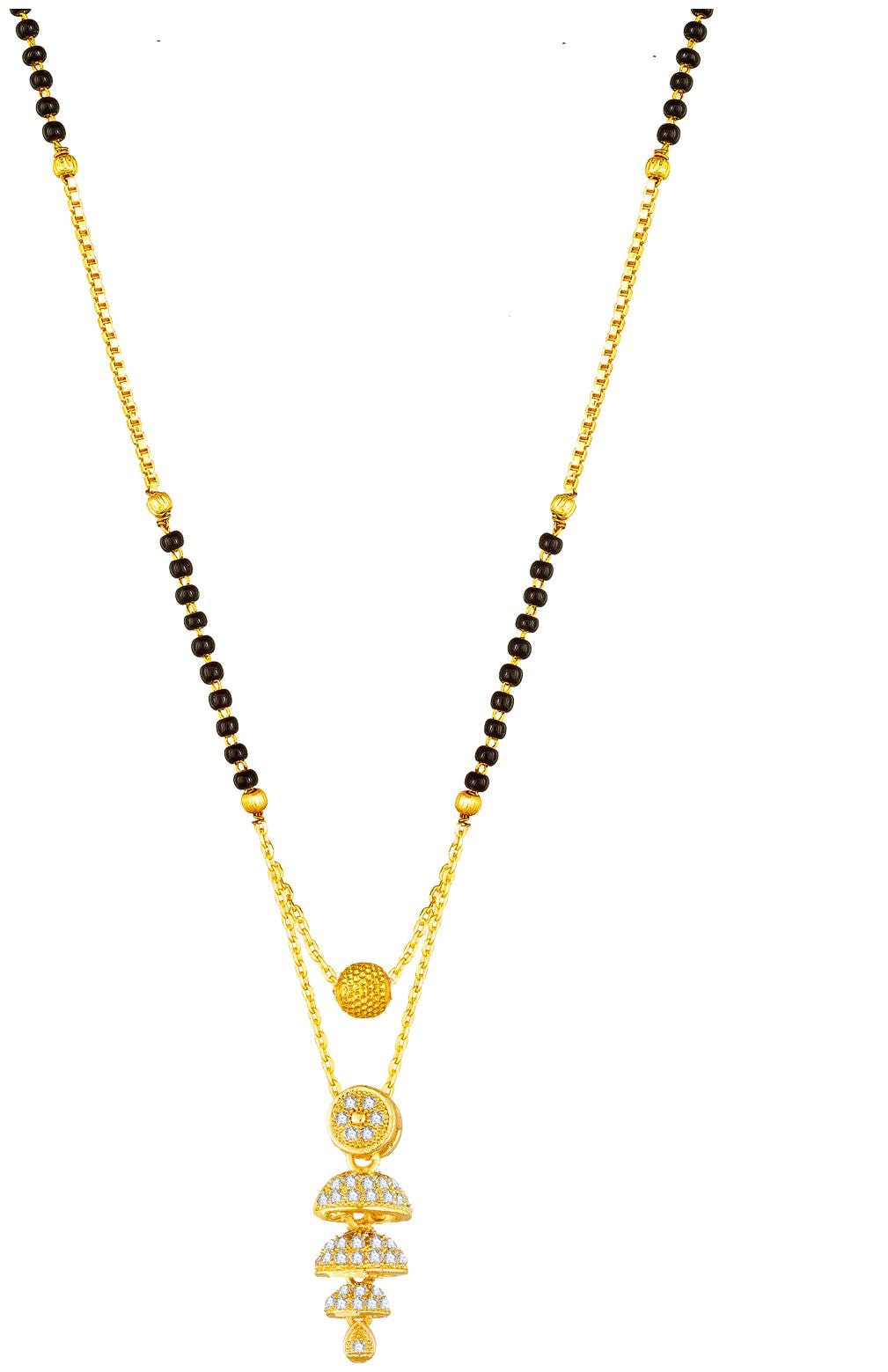 

Vermont Ethnic Gold Plated American Diamond Trendy Latest Design Bridal Mangalsutra for Women
