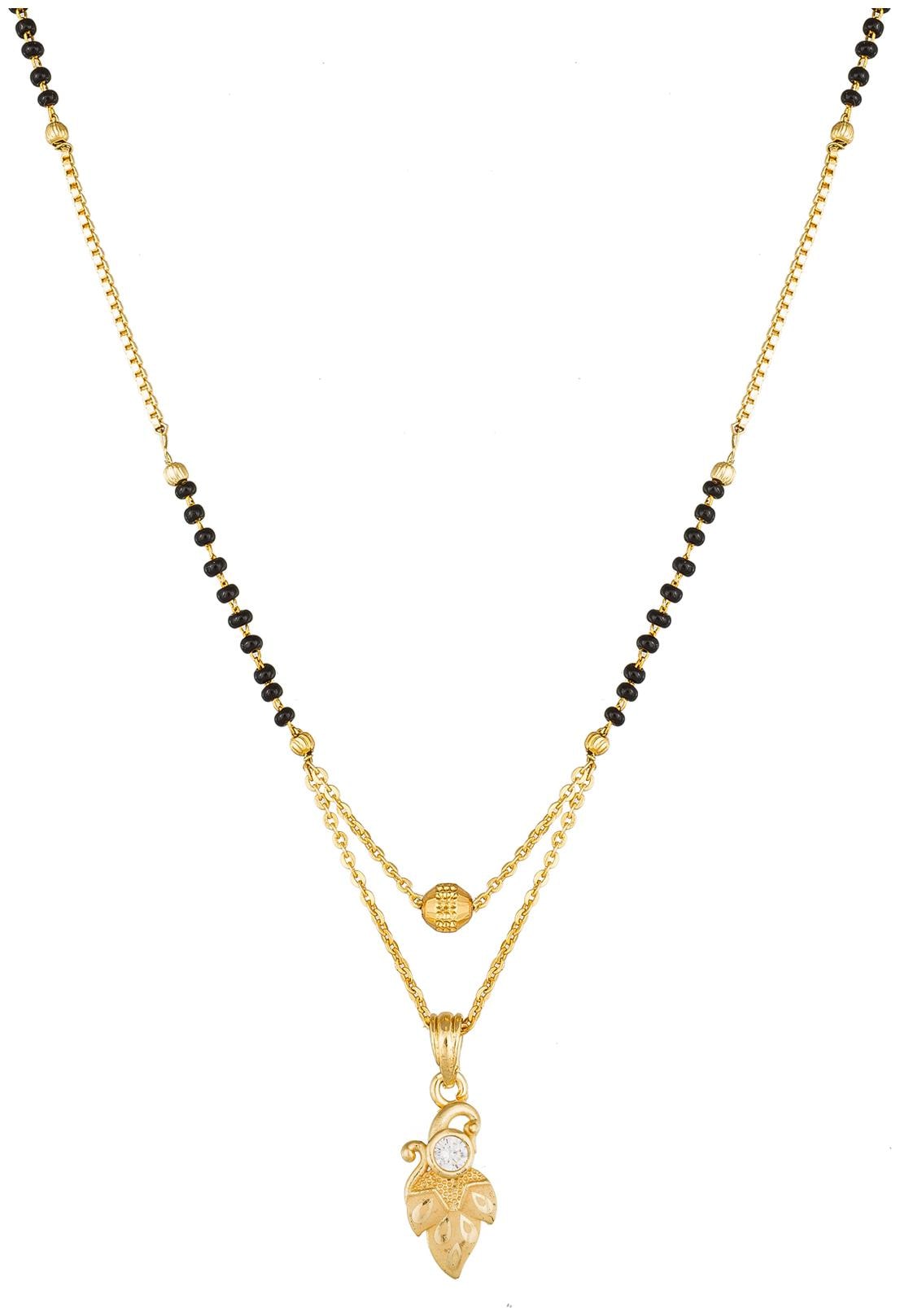 

Vermont Ethnic American Diamond Gold Plated Fancy Mangalsutra for Women