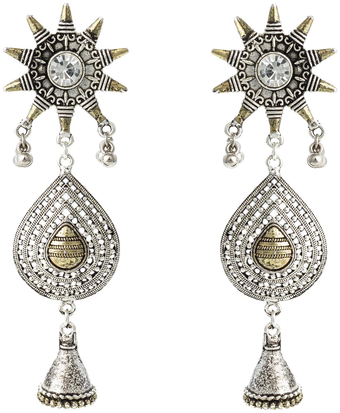 

Vermont Fancy Partywear Tribal Oxidised Silver Plated Earrings for Stylish Girls Women