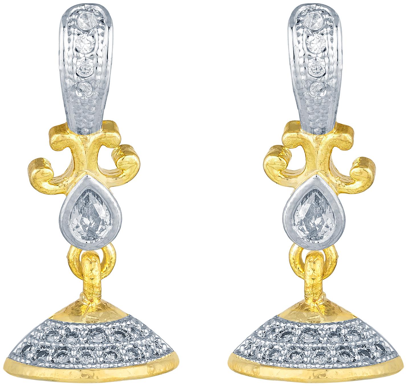 

Vermont Gold Plated Fancy American Diamonds Dangle Drop Earrings for Women