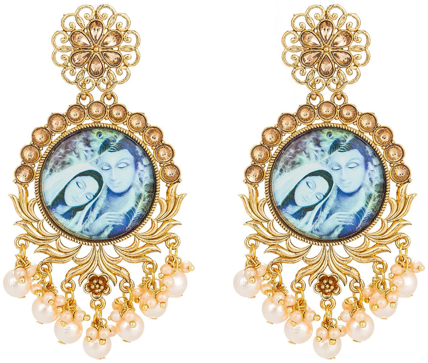 

Vermont Gold Plated Trendy Ethnic Bridal Temple Jewellery Earrings for Stylish Girls and Women