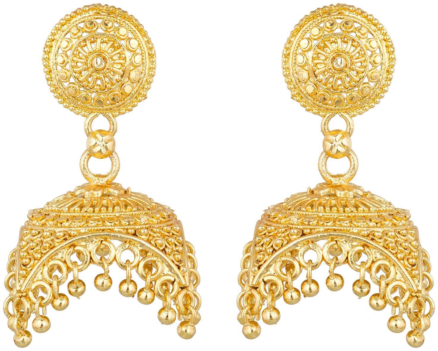 

Vermont Gold Plated Jhumki Earrings for Women