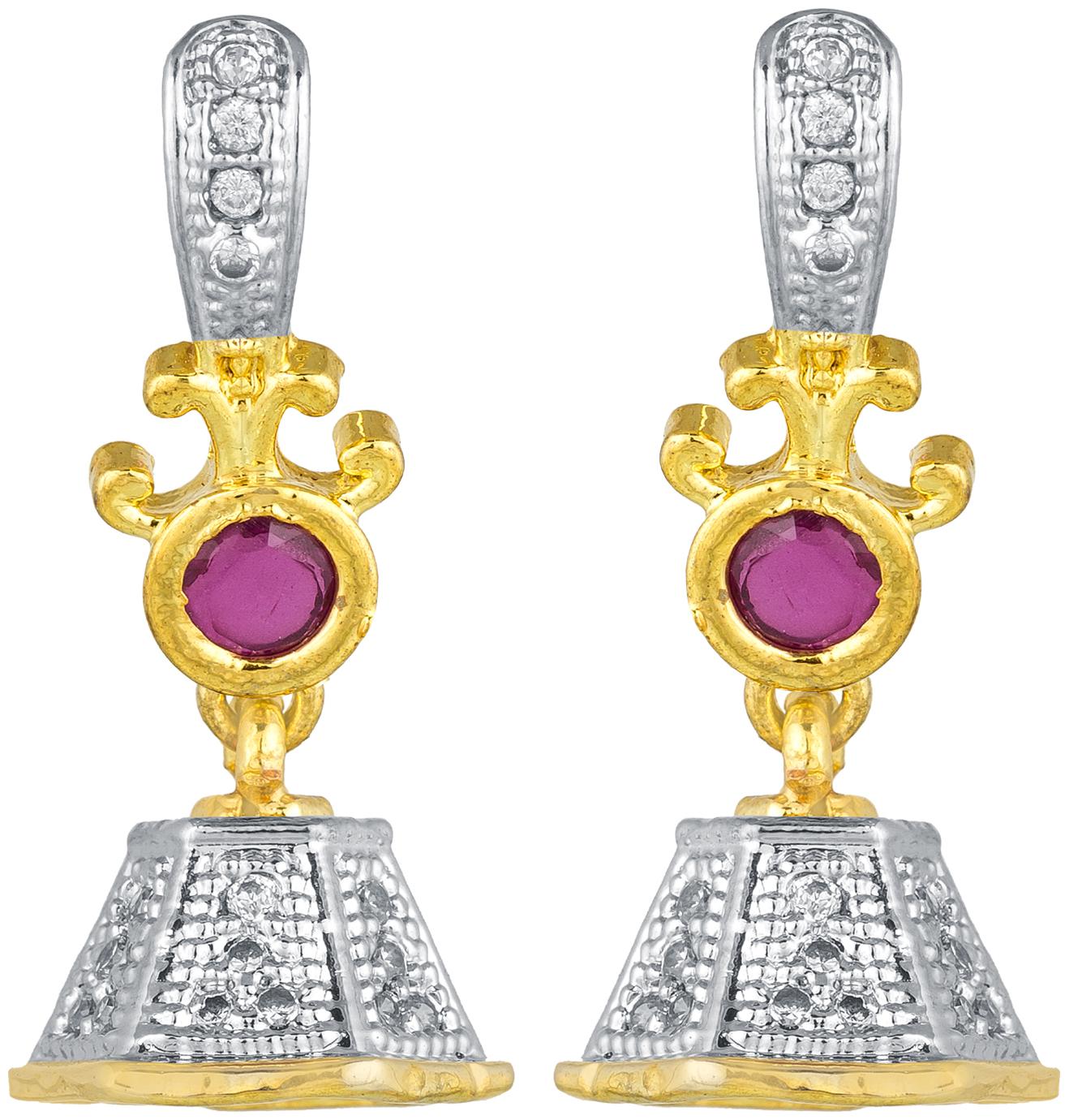 

Vermont Gold Plated Fancy American Diamonds Dangle Drop Earrings for Women