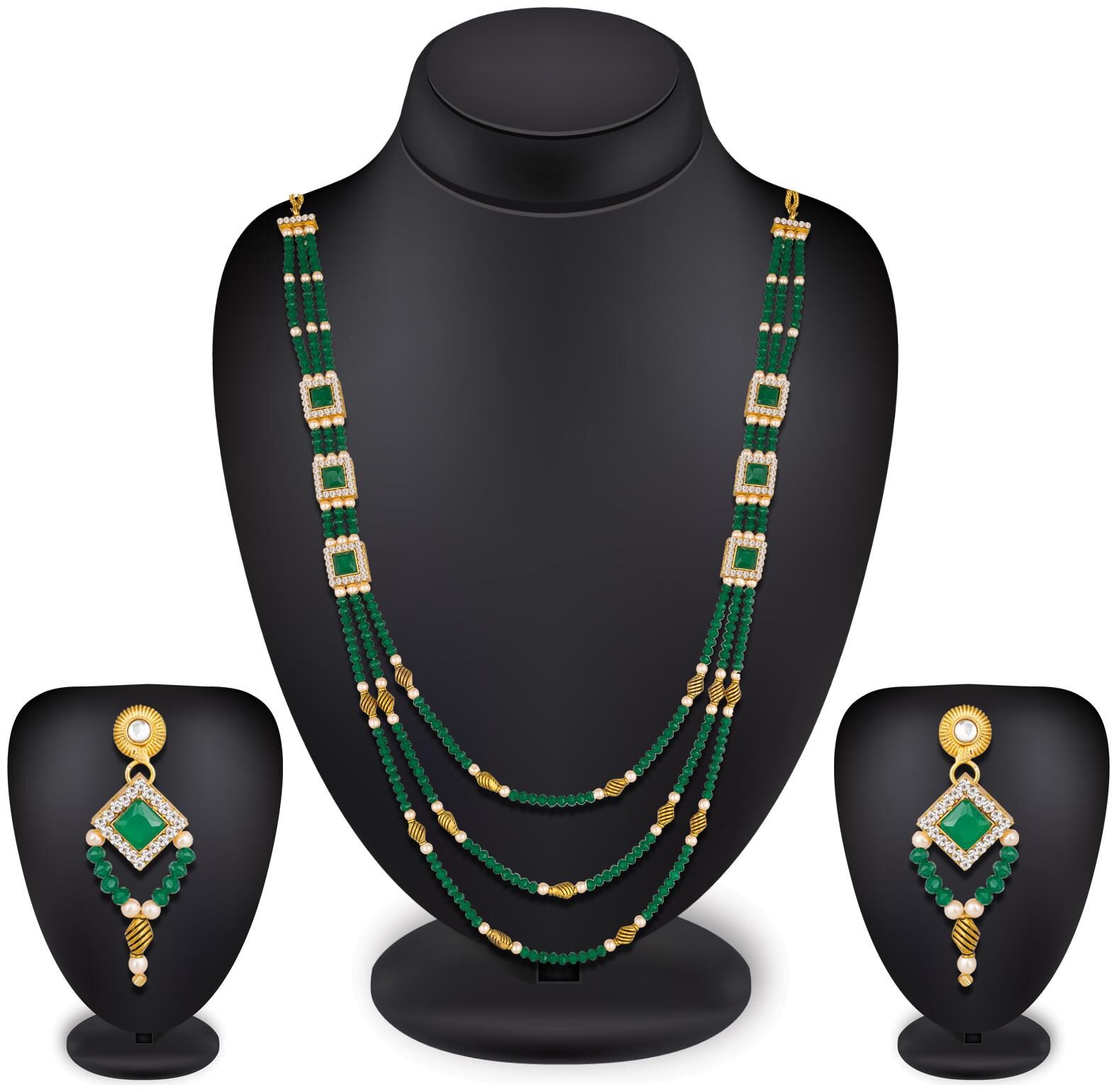 

Vermont Green Necklace Jewellery Set for Women Girls