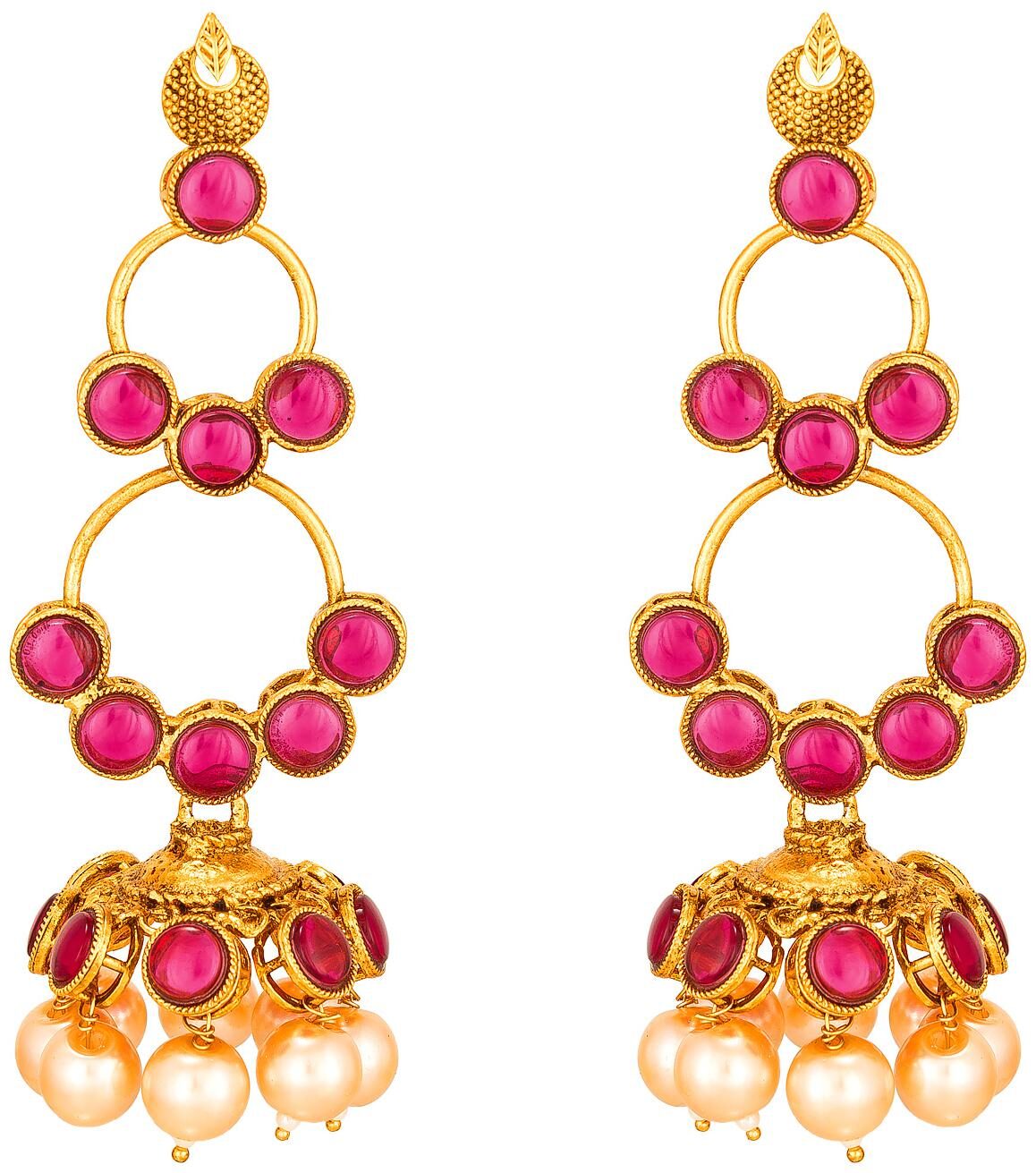 

Vermont Kundan Pearl New Arrival Gold Plated Earrings for Women