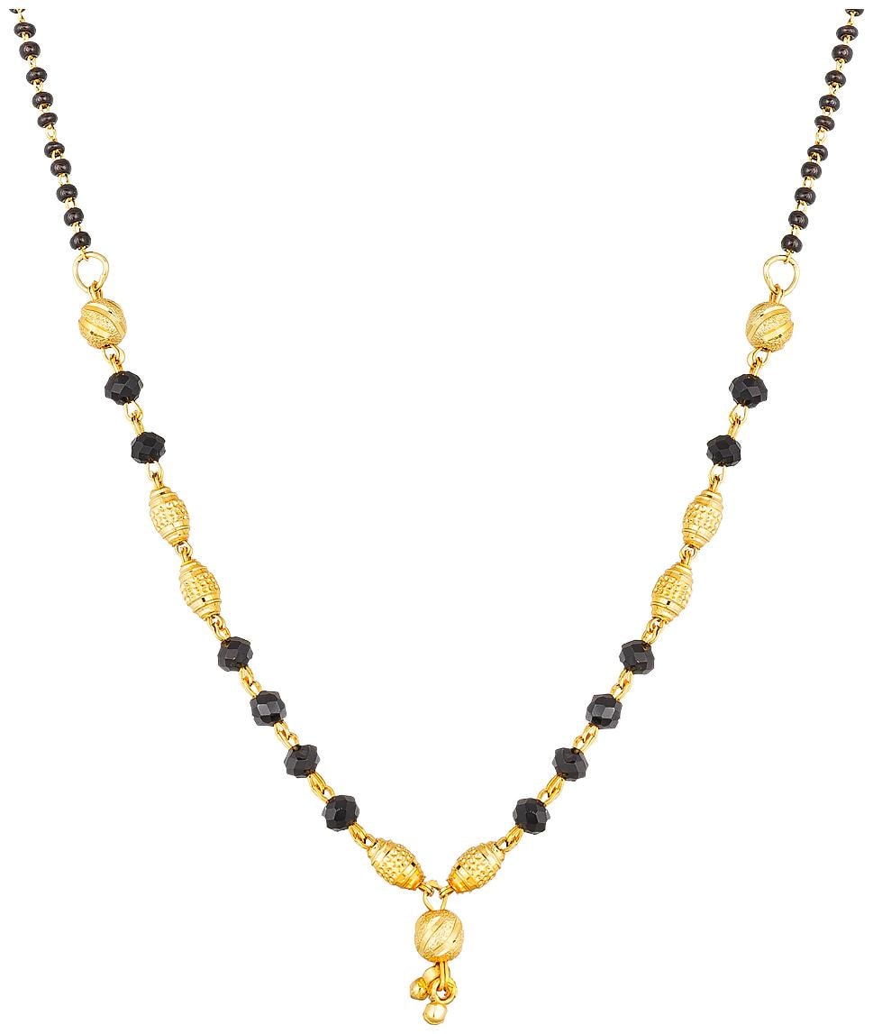 

Vermont Latest Design Traditional Black Bead Gold Plated Mangalsutra for Women