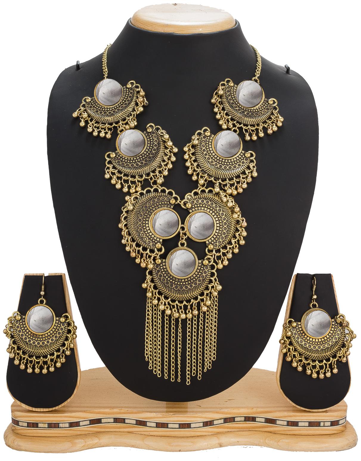

Vermont Mirror Work Antique Necklace Set For Women Girls