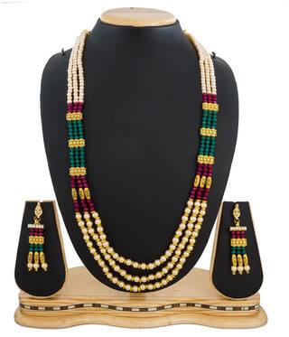 Vermont Multicolor Pearl Necklace Set for Women & Girls