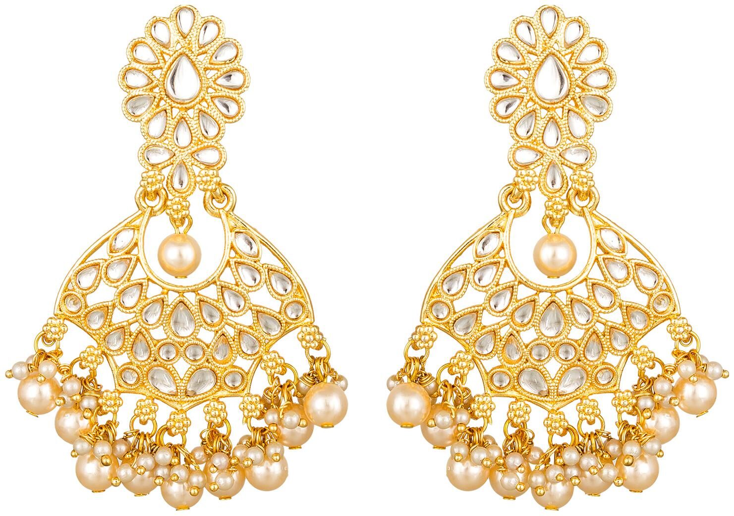 

Vermont Stylish Gold Plated and American Diamond Jhumki Earrings For Women