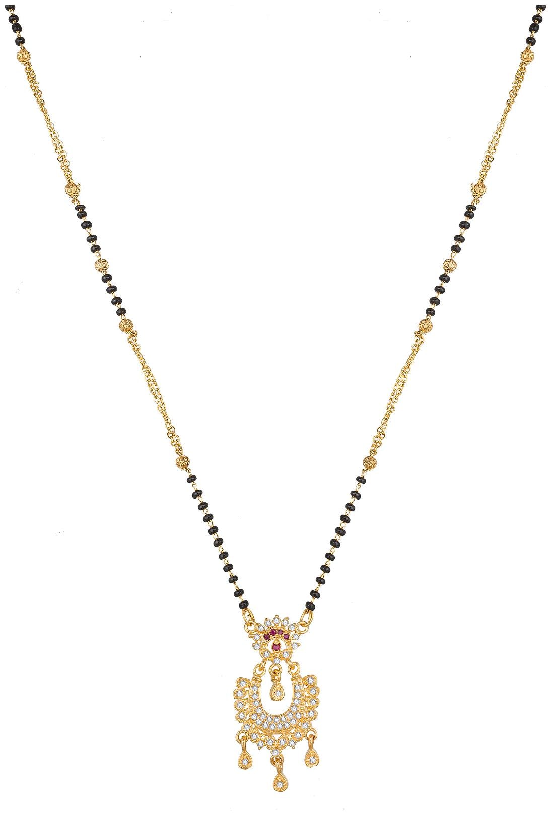 

Vermont Traditional Dailywear Gold Plated American Diamond Mangalsutra for Women