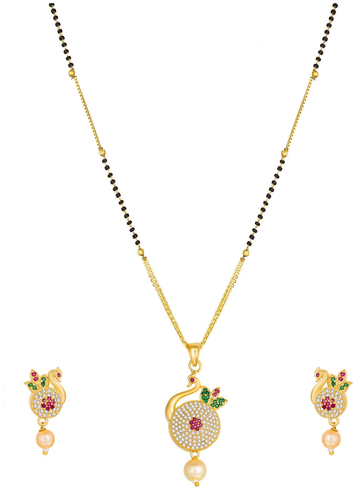 

Vermont Traditional Gold Plated American Diamond Women s Pride Mangalsutra Set for Women