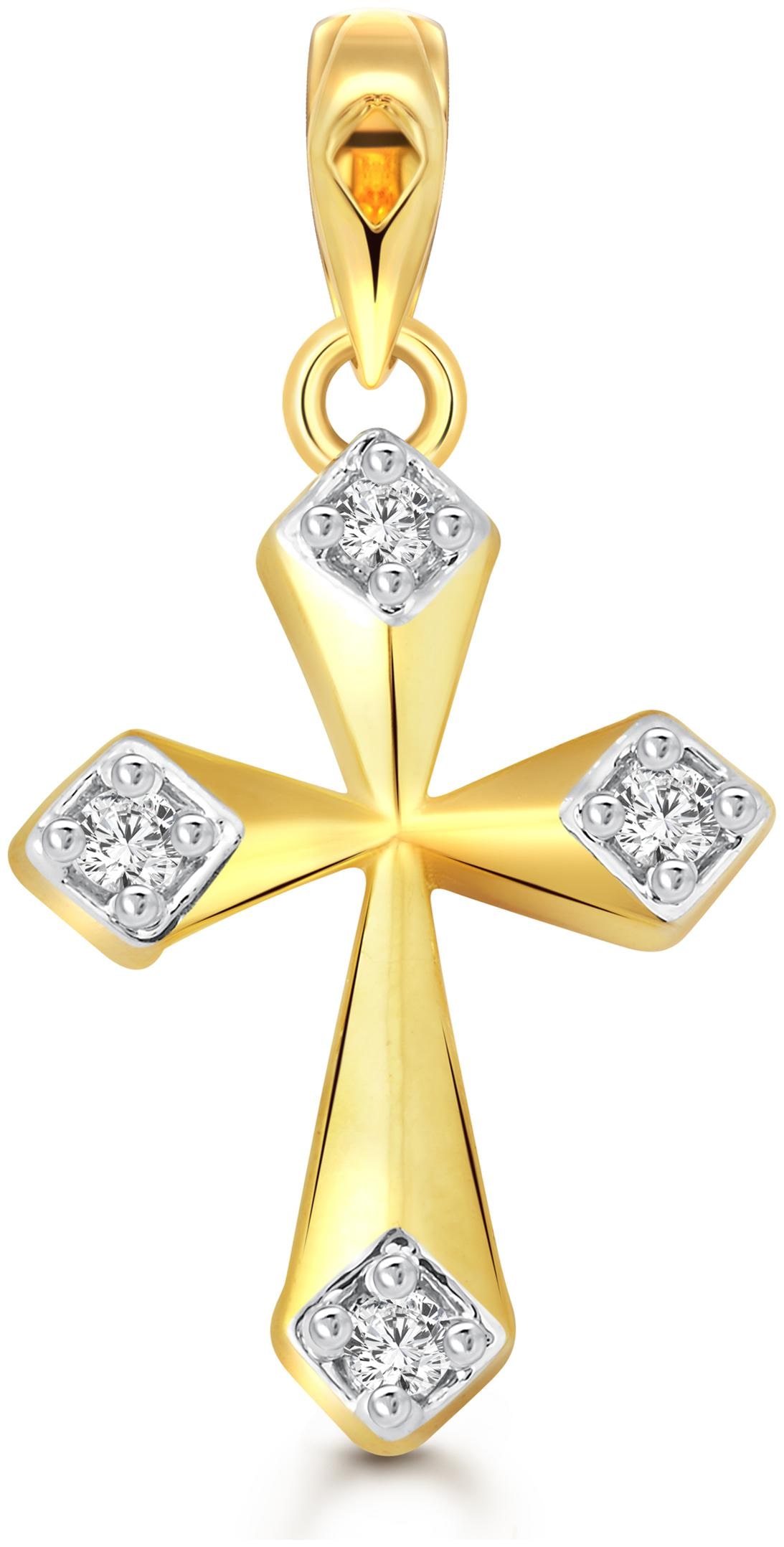 

Vfj Vighnaharta Prince Of Peace Cross (Cz) Gold And Rhodium Plated Pendant
