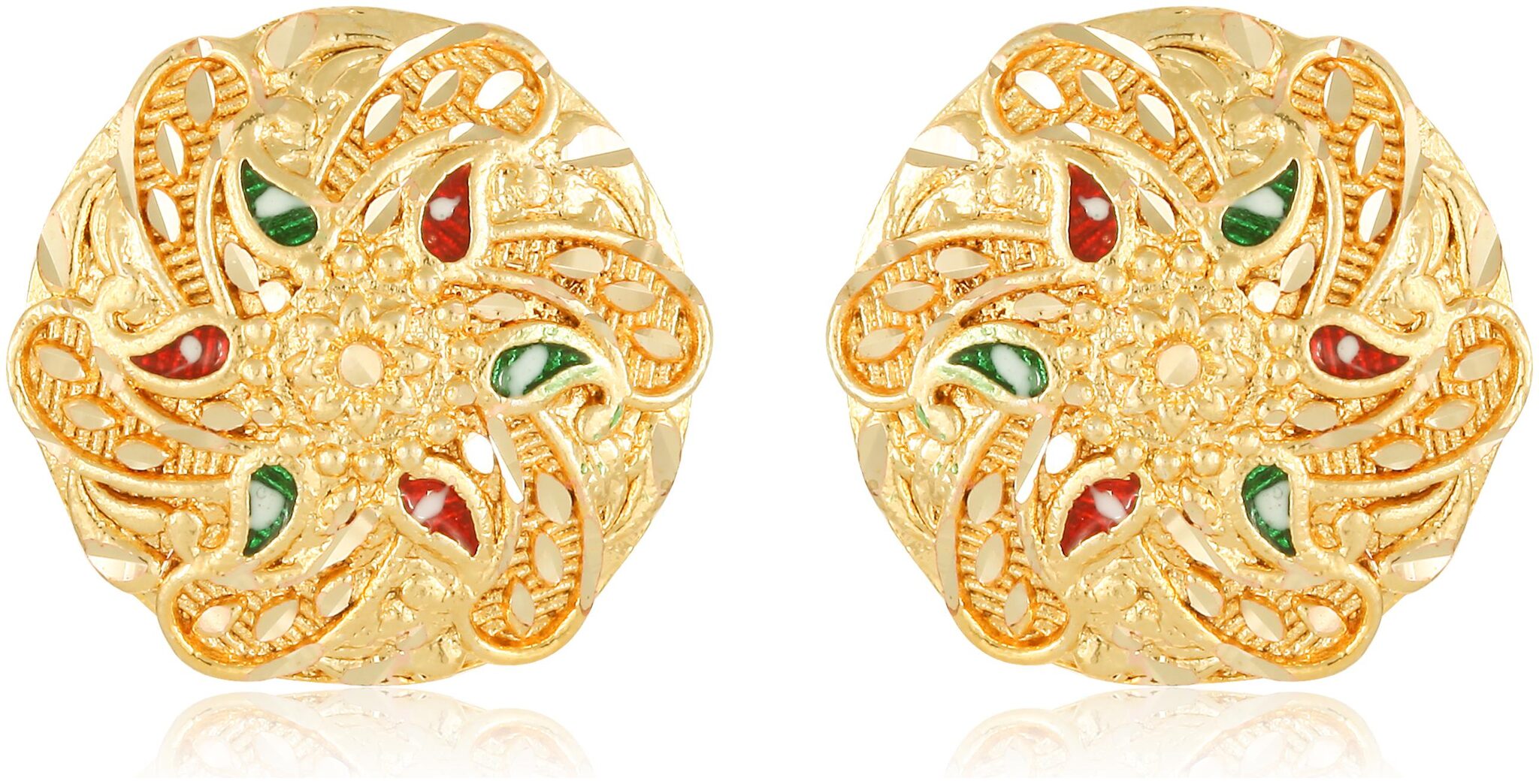 

VFJ Vighnaharta wedding and Party wear Gold Plated alloy Stud Earring for Women and Girls (VFJ1254ERG)