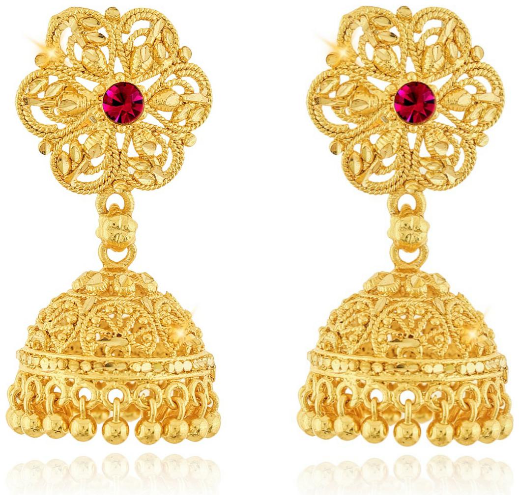 

VFJ Vighnaharta South Culture American Diamond studded South Screw Back Alloy Gold and Micron Plated Stud Earring