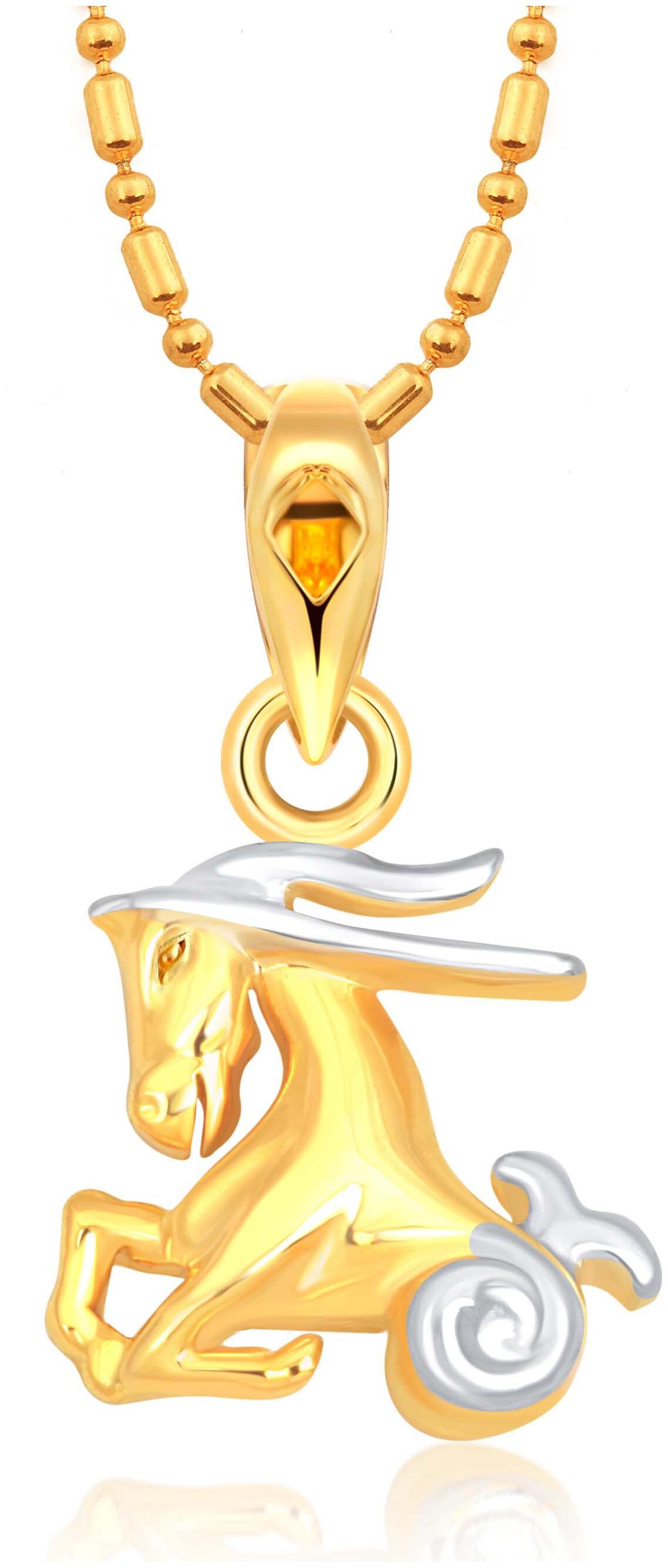 

VFJ Vighnaharta Zodiac sign CAPRICORN (Makar Rashi) Gold-plated Alloy Pendant
