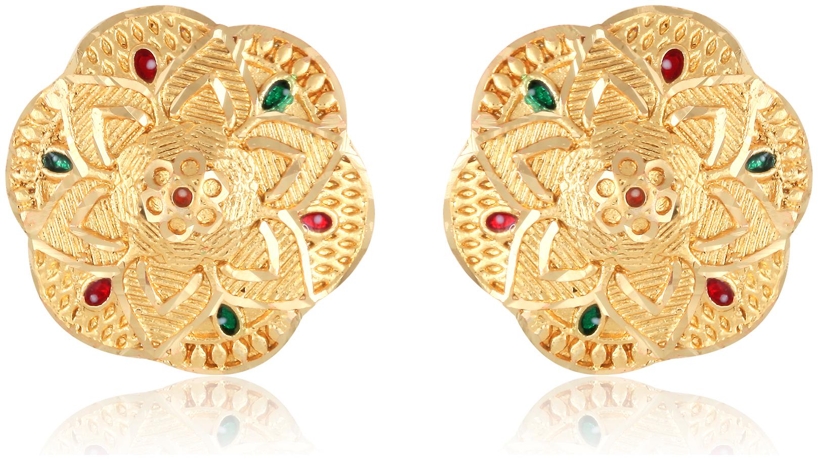 

VFJ Vighnaharta wedding and Party wear Gold Plated alloy Stud Earring for Women and Girls (VFJ1255ERG)