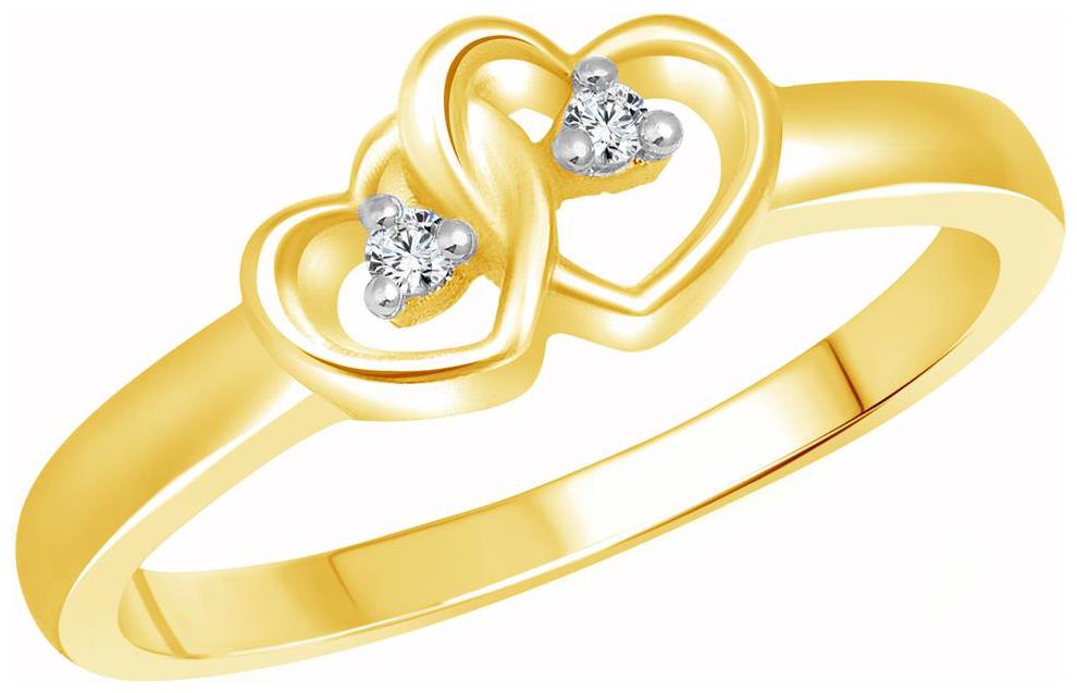 

Vighnaharta Golden Dual Heart (CZ) Gold and Rhodium Plated Ring for Women