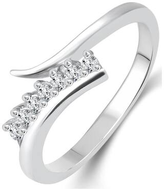 Vighnaharta Silvo Beauty (CZ) Silver and Rhodium Plated Ring for Women