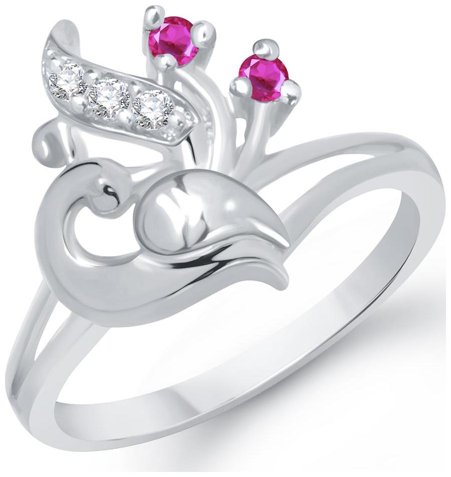 

VK Jewels Beautiful Mayur Rhodium Plated Alloy Ring for Women Girls - FR1228R Size 18 VKFR1228R18