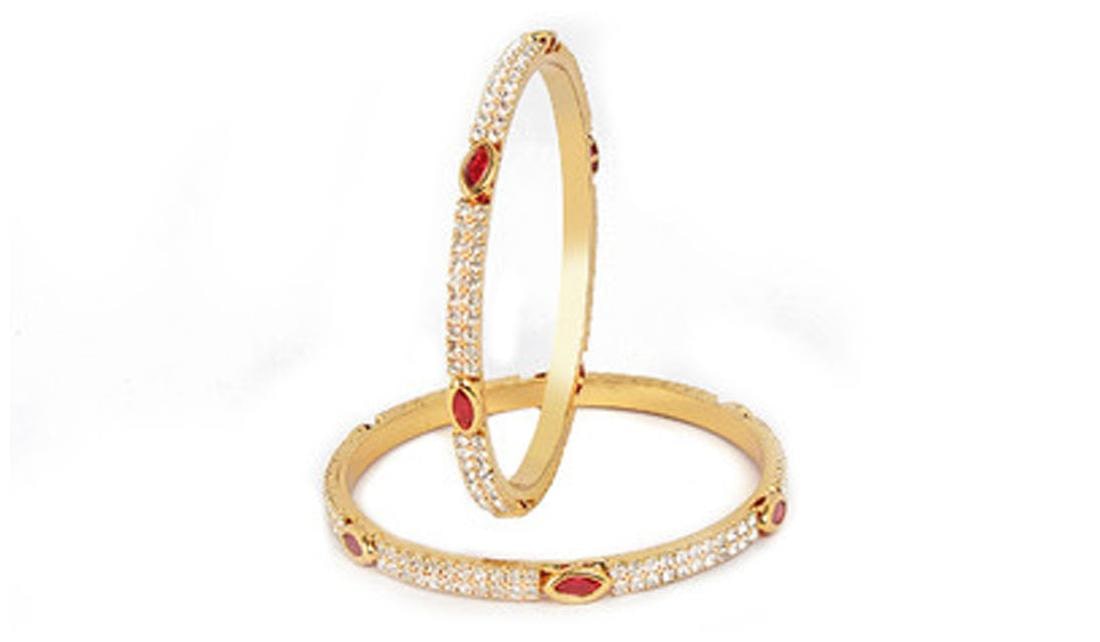 

VK Jewels Golden Bangle Set