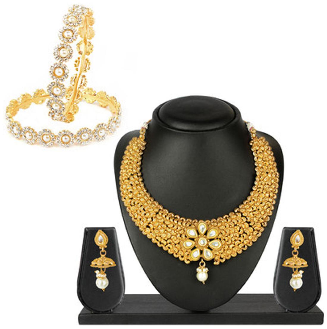 

VK Jewels Golden Jewel Set