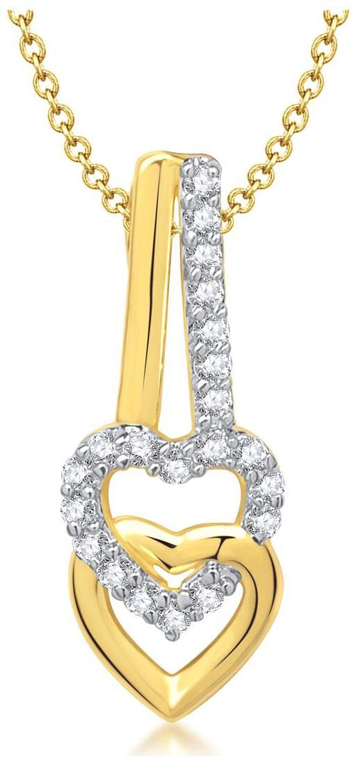 

VK Jewels Heartfelt Love Heart Shape Gold and Rhodium plated Pendant - P1282G VKP1282G