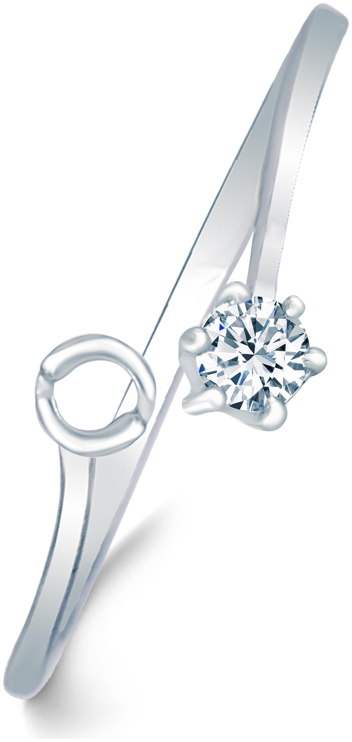 

VK Jewels Single Stone Rhodium Plated Alloy CZ American Diamond Adjustable Ring for Women VKFR3156R