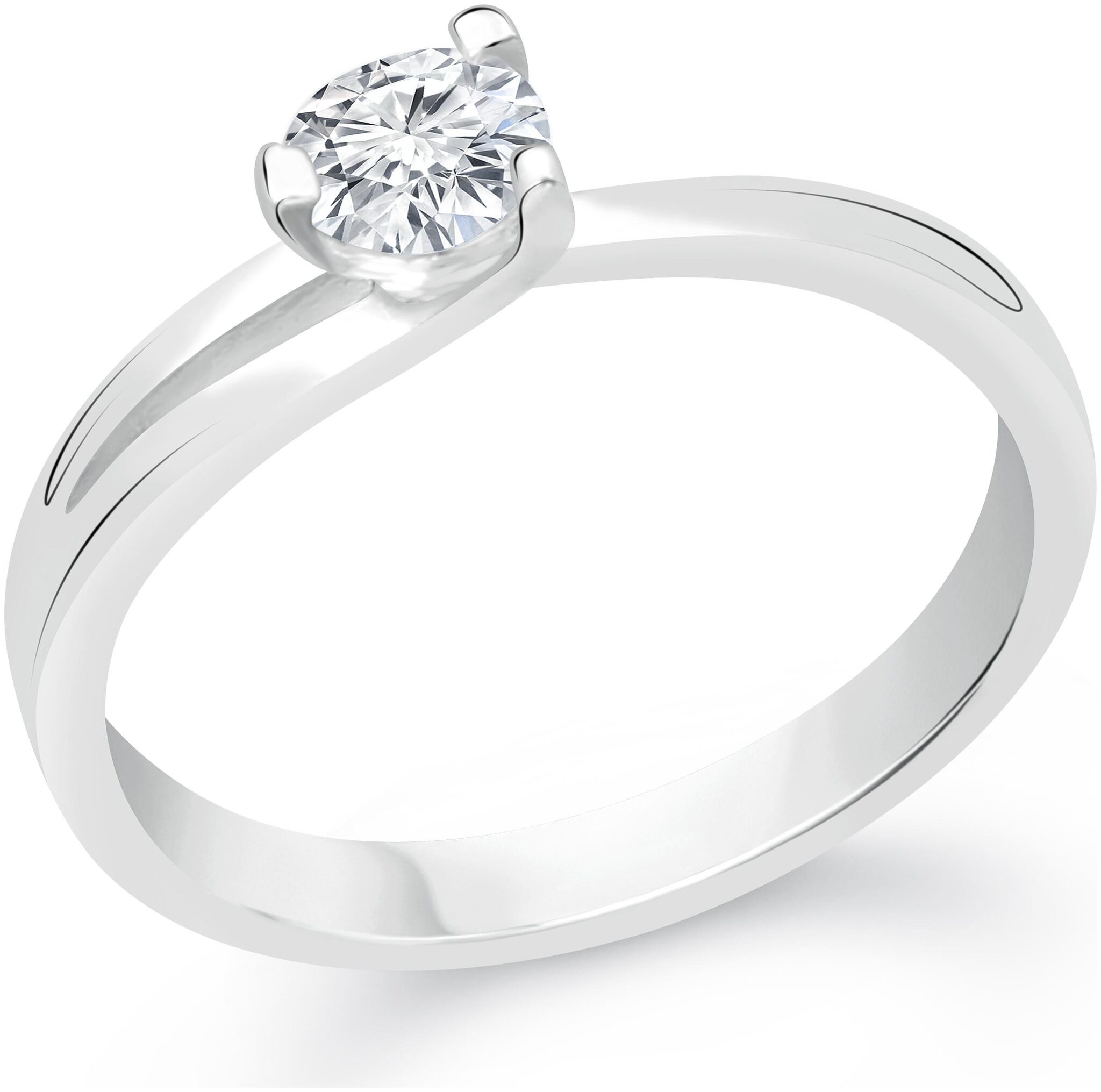

VK Jewels Solitaire Rhodium Plated Alloy CZ American Diamond Ring for Women VKFR2392R8