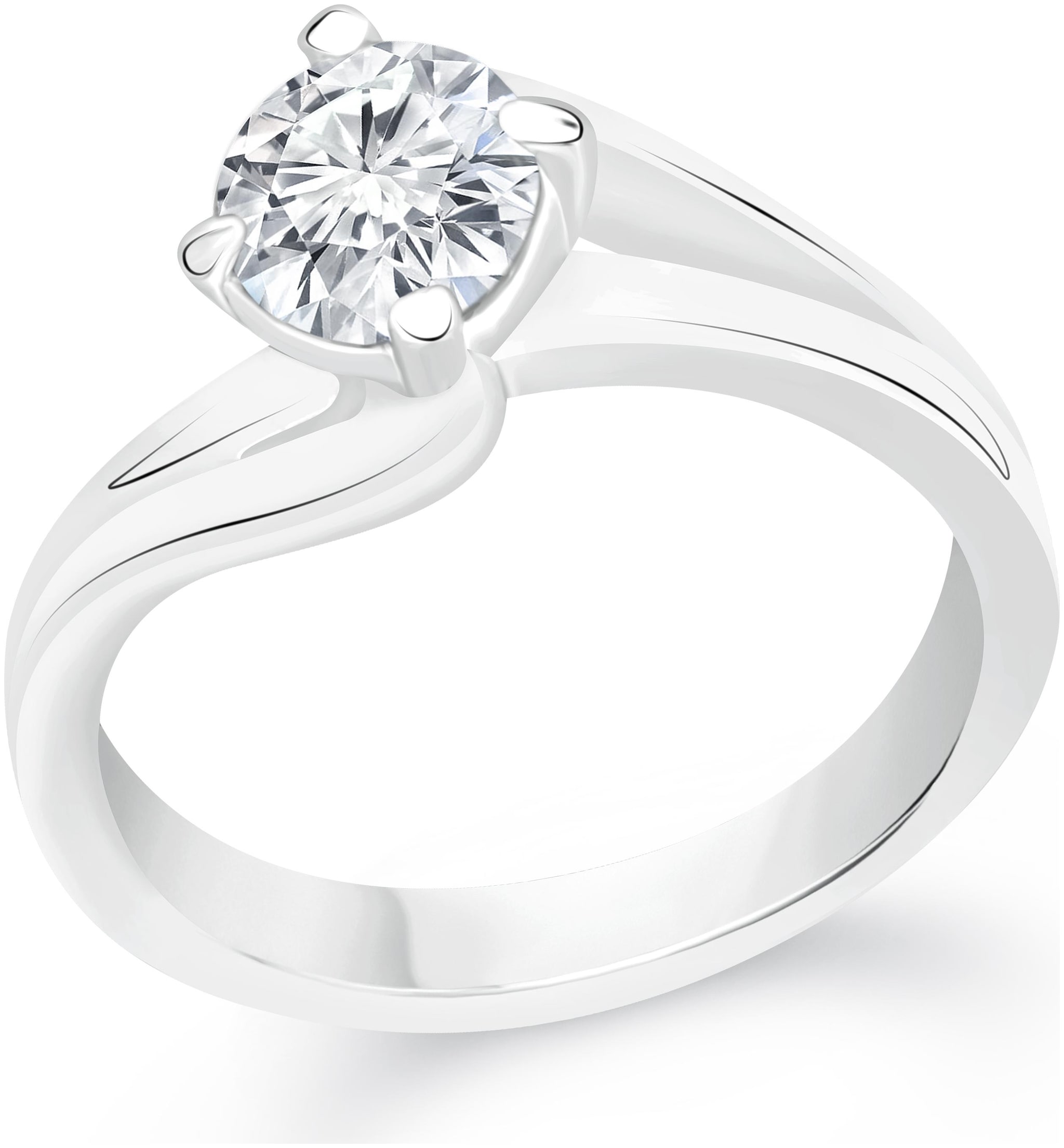 

VK Jewels Solitaire Rhodium Plated Alloy CZ American Diamond Ring for Women VKFR2387R8