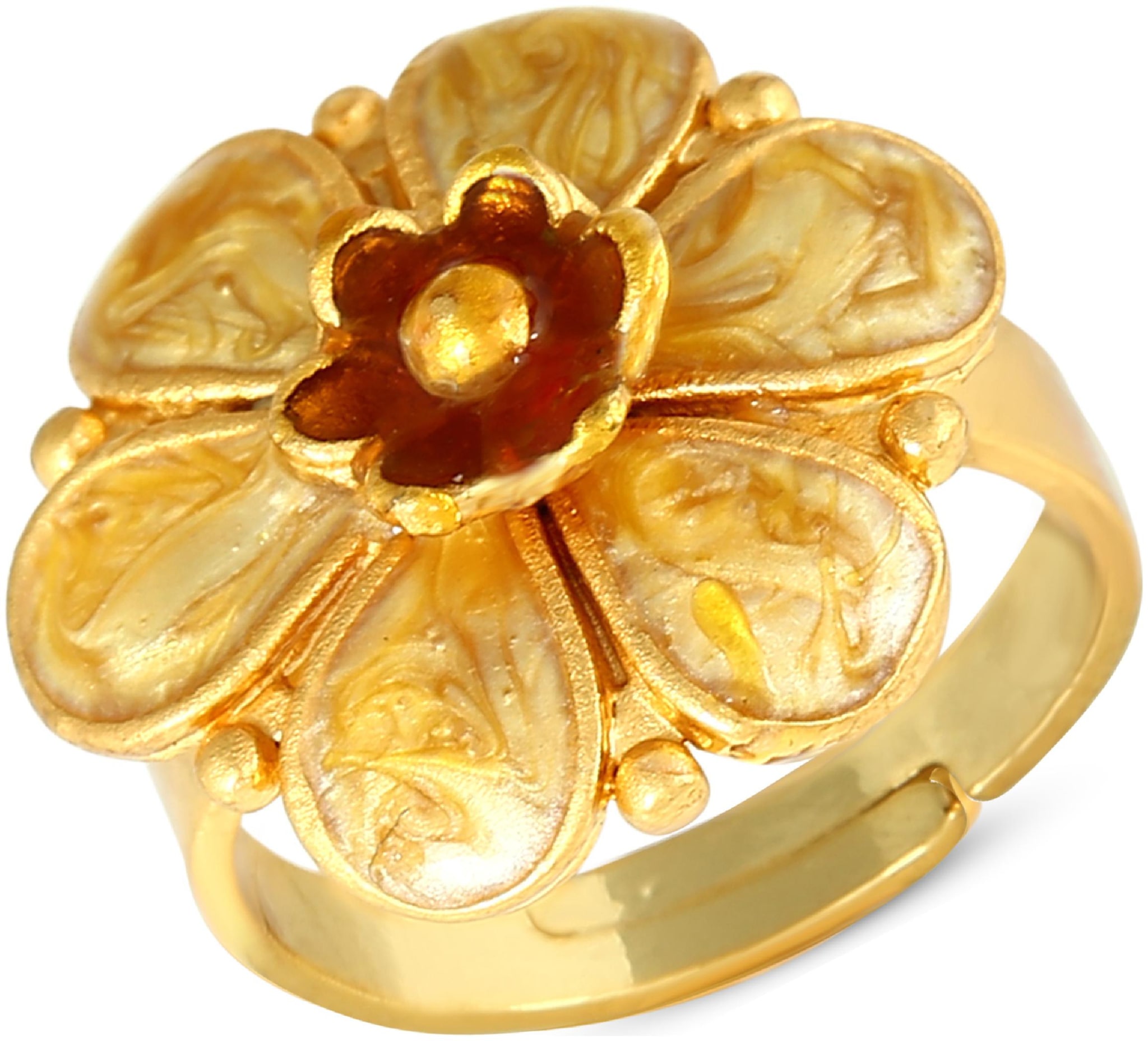 

VK Jewels Traditional Kundan Gold Plated Alloy Adjustable Ring for Women VKFR3239G