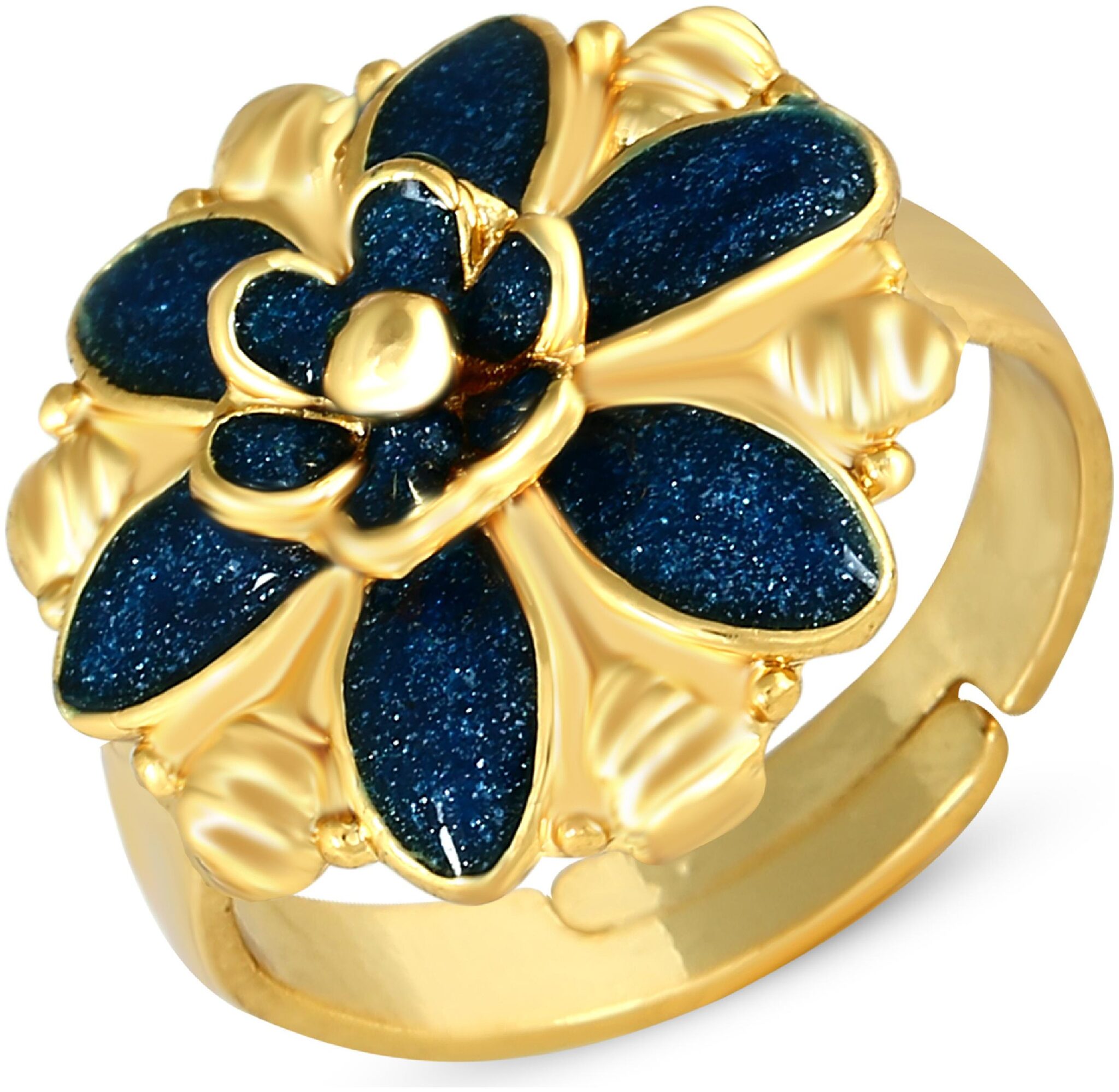 

VK Jewels Traditional Gold Plated Alloy Kundan Adjustable Ring for Women VKFR3281G